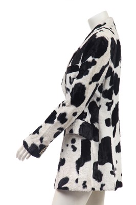 Lot 150 - A Dolce and Gabbana faux-fur cow-print jacket, mid 1990s