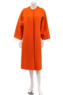 Lot 294 - A Madame Grès orange wool coat, late 70s-early 80s