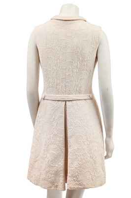 Lot 356 - A Balenciaga couture ivory matelassé silk dress, 1964