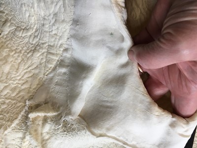 Lot 356 - A Balenciaga couture ivory matelassé silk dress, 1964