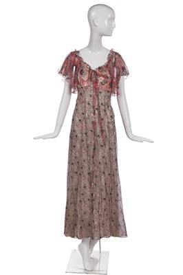 Lot 335 - An Ossie Clark printed chiffon evening gown, 1970s