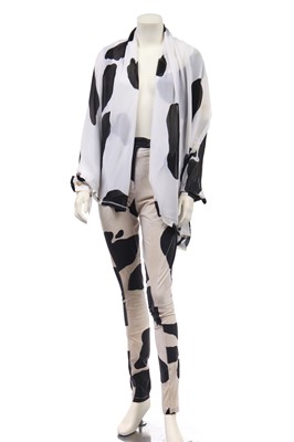 Lot 152 - A Vivienne Westwood cow print ensemble, 'Pagan V' collection Spring-Summer 1990