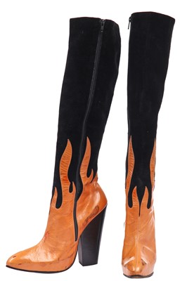 Lot 156 A pair of Vivienne Westwood flame boots