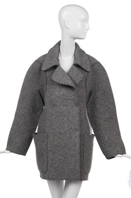 Lot 513 - A Martin Margiela grey felt-wool 'Flat' coat,  Autumn-Winter 1998-99