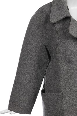 Lot 513 - A Martin Margiela grey felt-wool 'Flat' coat,  Autumn-Winter 1998-99