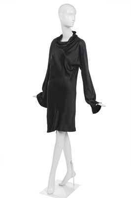 Lot 519 - A Martin Margiela bias-cut black satin-backed-crêpe dress, Autumn-Winter 2001-02