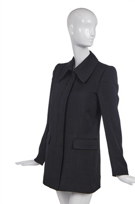 Lot 509 - A Martin Margiela single-breasted black faille coat, late 1990s-early 2000s