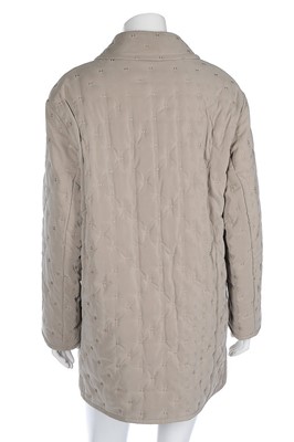 Lot 16 - An Hermès pale grey quilted jacket, modern,...