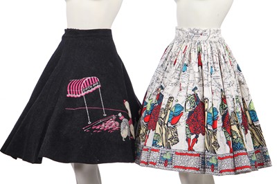 Lot 383 - A group of novelty summer skirts, late 1950s-early 60s