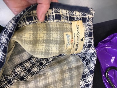 Lot 384 - A Jacques Heim navy and white check tweed ensemble, circa 1958