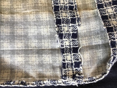 Lot 384 - A Jacques Heim navy and white check tweed ensemble, circa 1958