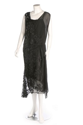 Lot 233 - A Drecoll couture black lace cocktail dress,...