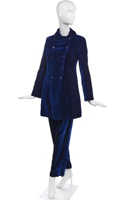 Lot 477 - A Tom Ford for Gucci blue velvet 'Mod' suit, Autumn-Winter 1995-96