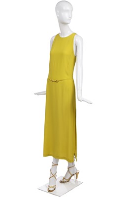 Lot 473 - A Tom Ford for Gucci chartreuse silk dress, probably Spring-Summer 1996