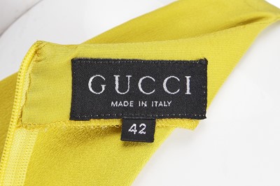 Lot 473 - A Tom Ford for Gucci chartreuse silk dress, probably Spring-Summer 1996