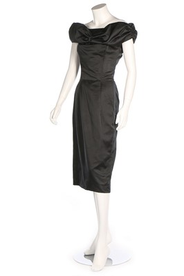 Lot 234 - A Lanvin couture black satin cocktail dress,...