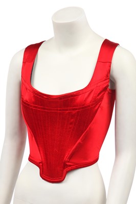 Lot 157 - A Vivienne Westwood red satin corset bodice, 1990s