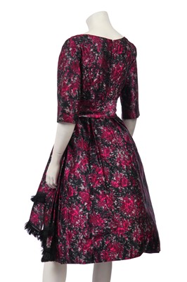 Lot 388 - A Christian Dior London chiné printed silk dress, circa 1958