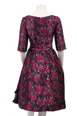 Lot 388 - A Christian Dior London chiné printed silk dress, circa 1958