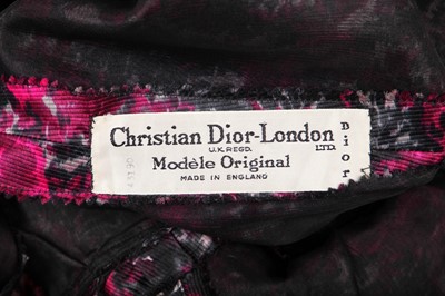 Lot 388 - A Christian Dior London chiné printed silk dress, circa 1958