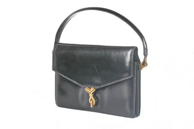 Lot 108 - An Hermès black leather handbag, late...