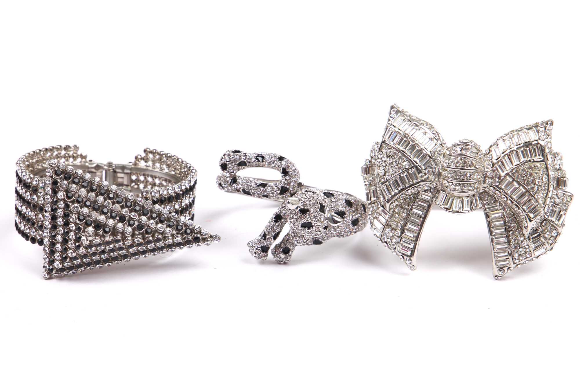 Lot 63 - Two Butler & Wilson rhinestone encrusted cuff