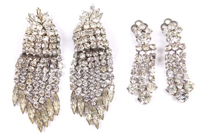 Lot 65 - A group of mainly rhinestone costume jewellery, 1950s-1980s