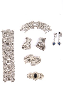 Lot 70 - A large group of mainly rhinestone costume jewellery, 1930s-1980s