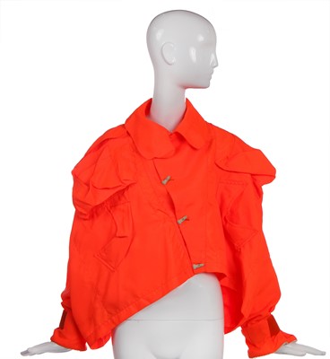 Lot 358 - A rare Westwood/McLaren day-glow orange jacket, 'Hypnos' collection, Spring-Summer, 1984