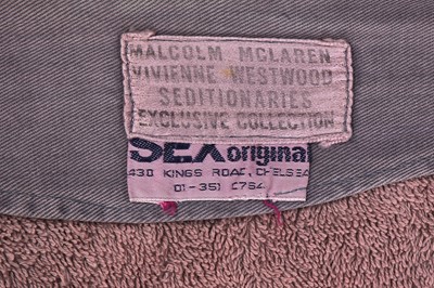 Lot 341 - A rare Westwood/McLaren towelling jacket, 'Seditionaries' circa 1976