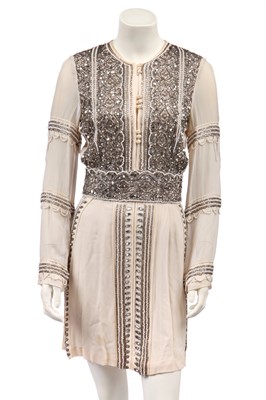 Lot 264 - A Thea Porter couture beaded chiffon tunic-dress, 1979