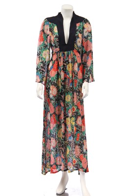 Lot 304 - An Ossie Clark/Celia Birtwell for Radley printed chiffon dress, 1970s