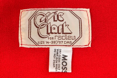 Lot 305 - An Ossie Clark for Radley red moss crepe dress, mid-1970s