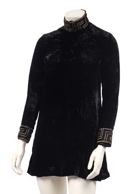 Lot 371 - A Biba pink jumbo-corduroy trench coat, 1969