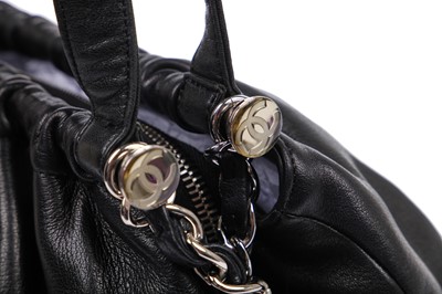 Lot 17 - A Chanel black lambskin leather handbag, 2006-08