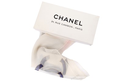 Lot 18 - A Chanel  printed chiffon scarf, 1980s