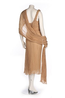 Lot 241 - An Alexander McQueen beige chiffon cocktail...