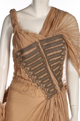 Lot 241 - An Alexander McQueen beige chiffon cocktail...