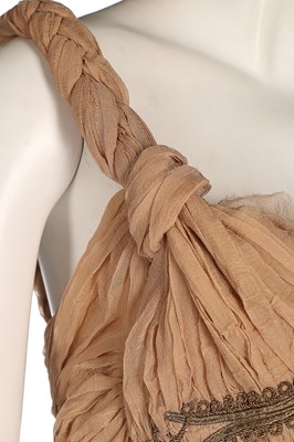 Lot 241 - An Alexander McQueen beige chiffon cocktail...
