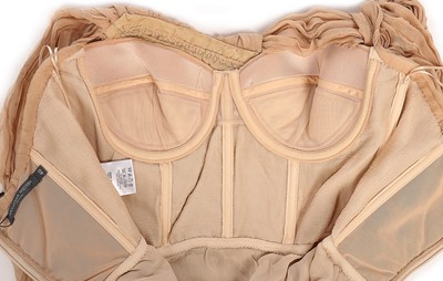 Lot 241 - An Alexander McQueen beige chiffon cocktail...