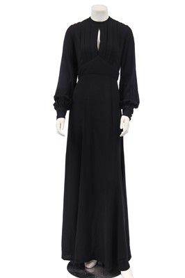 Lot 307 - An Ossie Clark for Radley black moss crêpe dress, 1970s