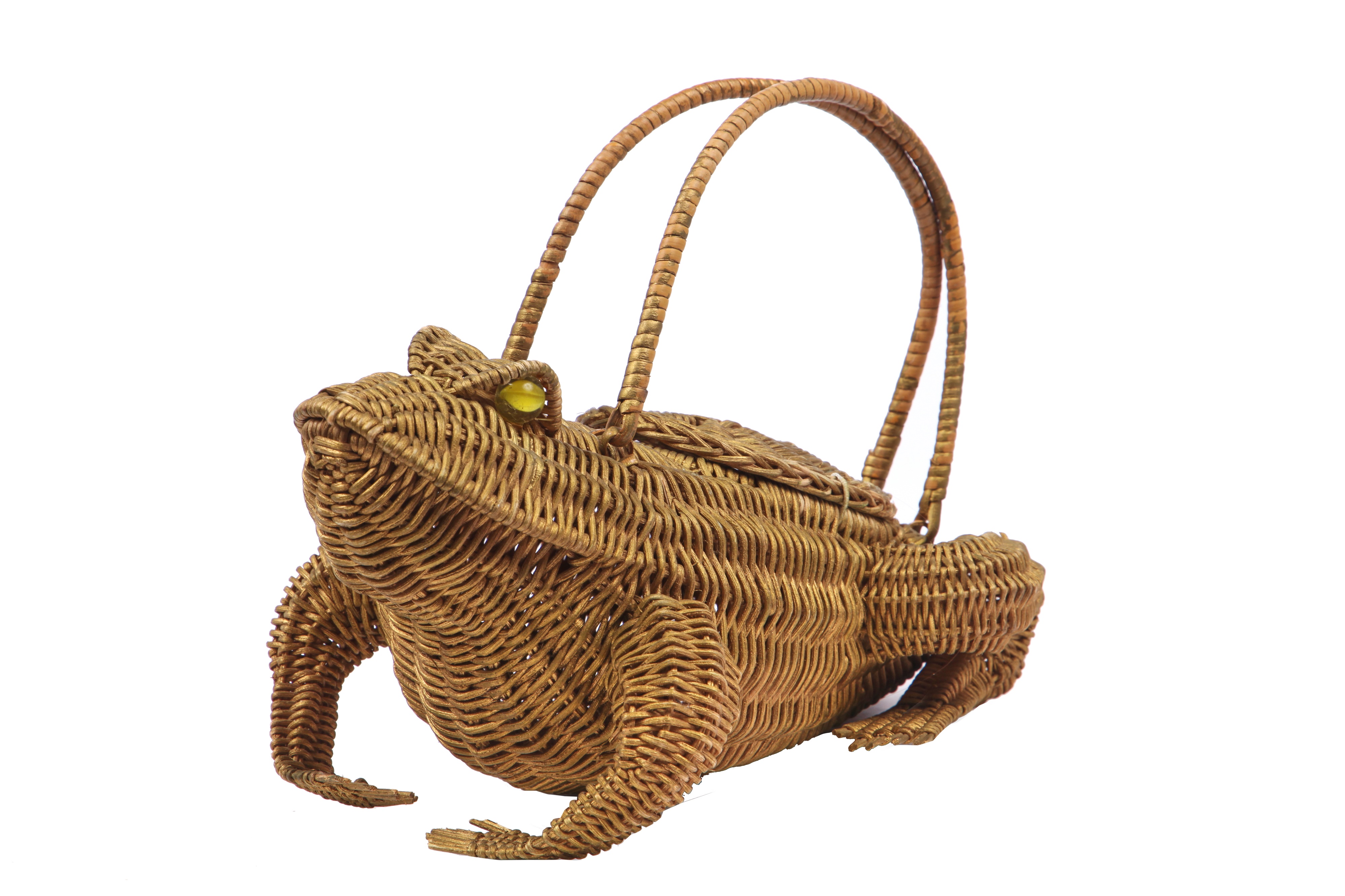 Lot 393 A rare frogshaped wicker novelty handbag,