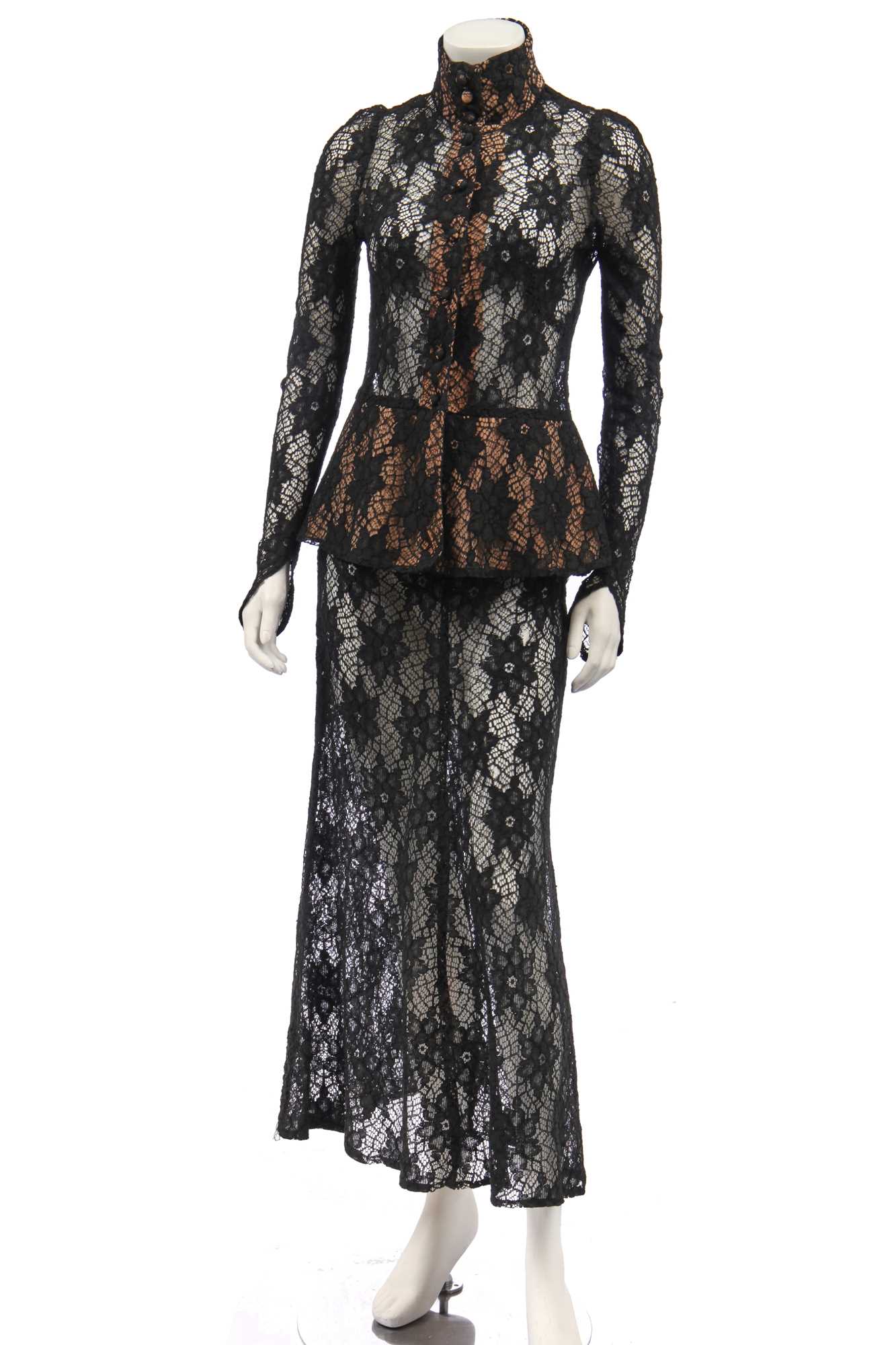 Lot 372 A Biba black lace evening ensemble, 1969,