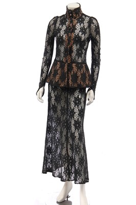 Lot 372 - A Biba black lace evening ensemble, 1969