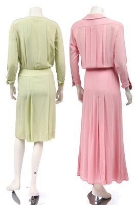 Lot 12 - Two Chanel silk crepe de chine dresses, 1980s