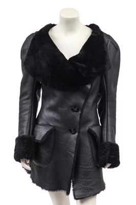 Lot 166 - A Vivienne Westwood black sheepskin coat, 1990s