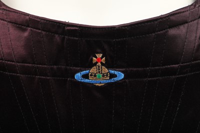 Lot 168 - A Vivienne Westwood burgundy satin sleeved corset bodice, 1990s