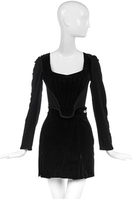 Lot 454 - A Vivienne Westwood black velvet sleeved corset, early 1990s