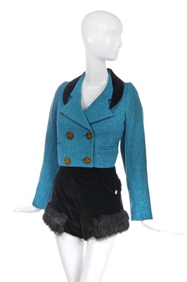 Lot 446 - A Vivienne Westwood tweed and velvet ensemble, 'Portrait' collection, Autumn-Winter 1990-1991