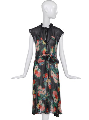 Lot 319 - An Ossie Clark/Celia Birtwell for Radley floral printed chiffon dress, 1970s